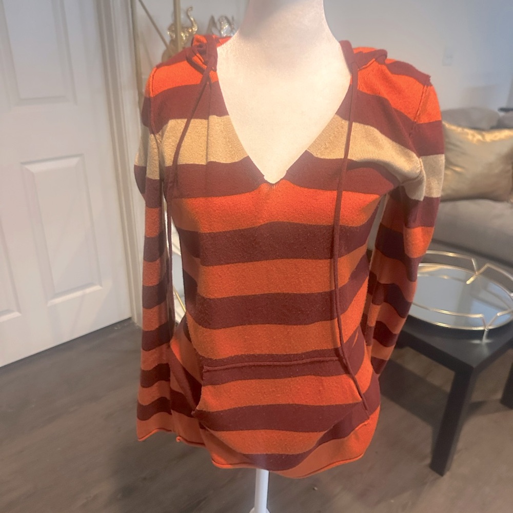 Michael Stars Orange and Brown Knit Top